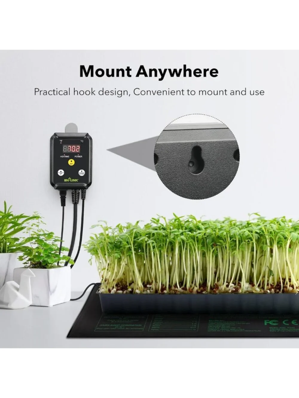 Digital Temperature Controller for Reptiles, Plants & Brewing - 40-108°F, 1000W